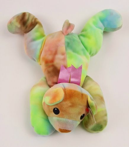 TY Beanie Baby Pillow Pals BEAR Lovey Lovie SHERBET Tie Dye Security Crib 1998