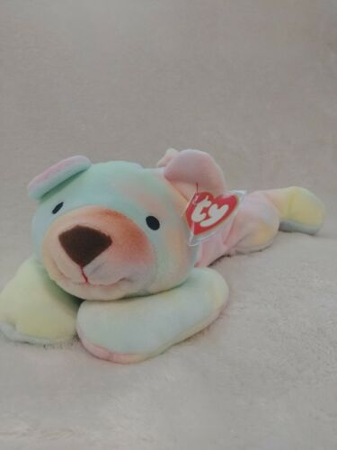 Ty Pillow Pals - Sherbert the Tye Dye Teddy Bear Rainbow Colors
