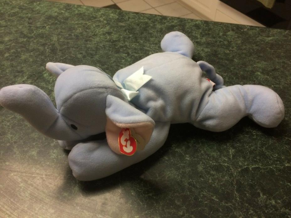 NWT TY Pillow Pal - 1996 SOFT SQUIRT the ELEPHANT Stuffed Animal - RETIRED