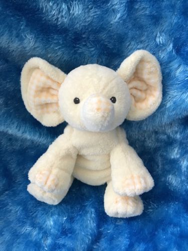 TY BEANIE PLUFFIES P'NUT YELLOW CHECK ELEPHANT 9