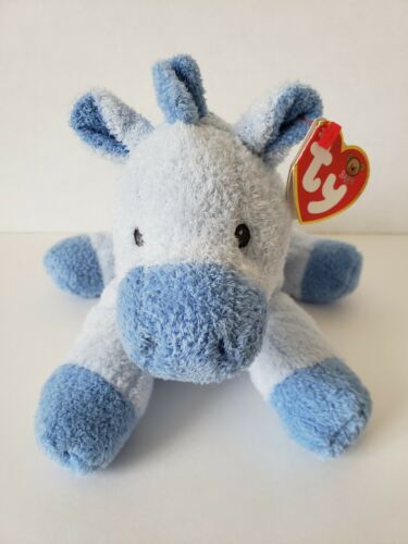 TY Baby Pluffies Horsey the Horse Tylux Baby Plush Toy Blue Swen Eyes MWMT Tag