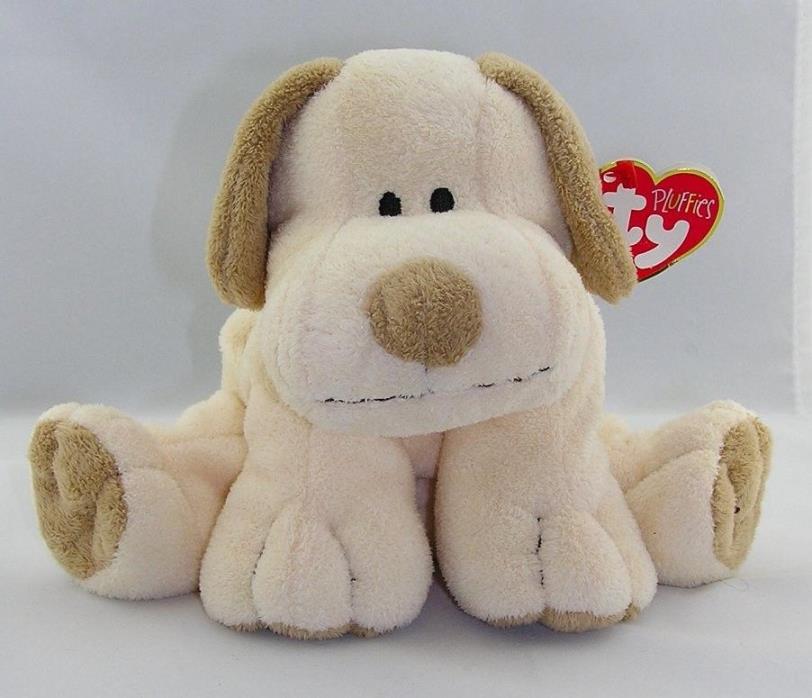 Ty Plopper Tan Plush Puppy Dog 9