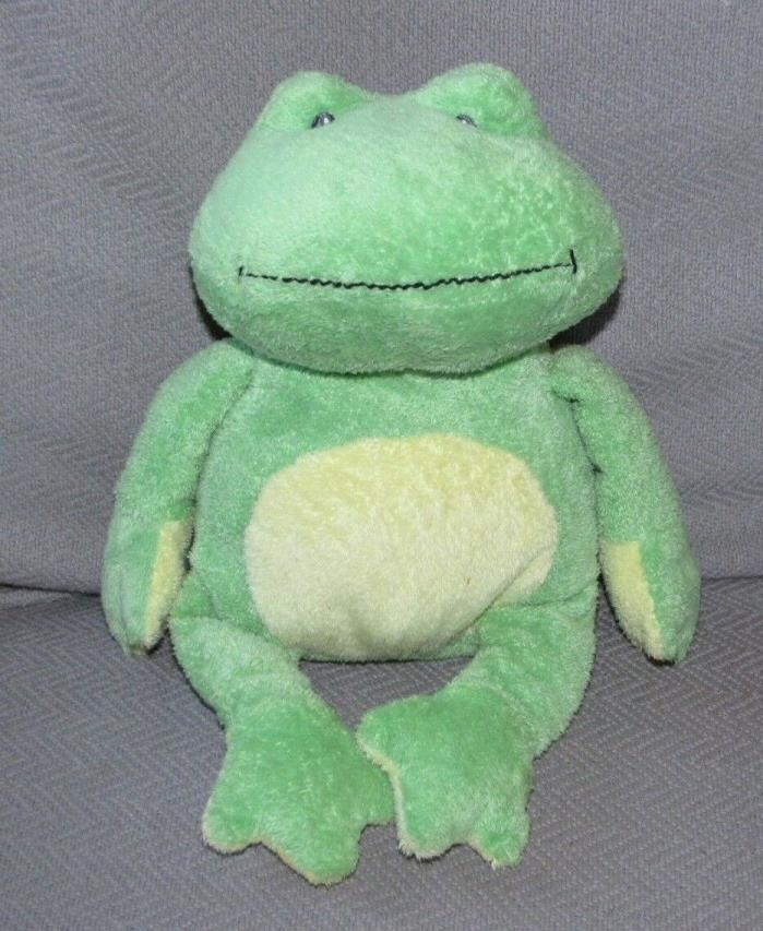 TY PLUFFIES 2007 Pluffy Green Yellow Stuffed Animal Plush PONDS FROG Toy EUC