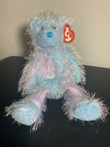 Twizzles 2002 Blue & Pink Bear TY Beanies 9in Punkies stuffed toy MWMT 402