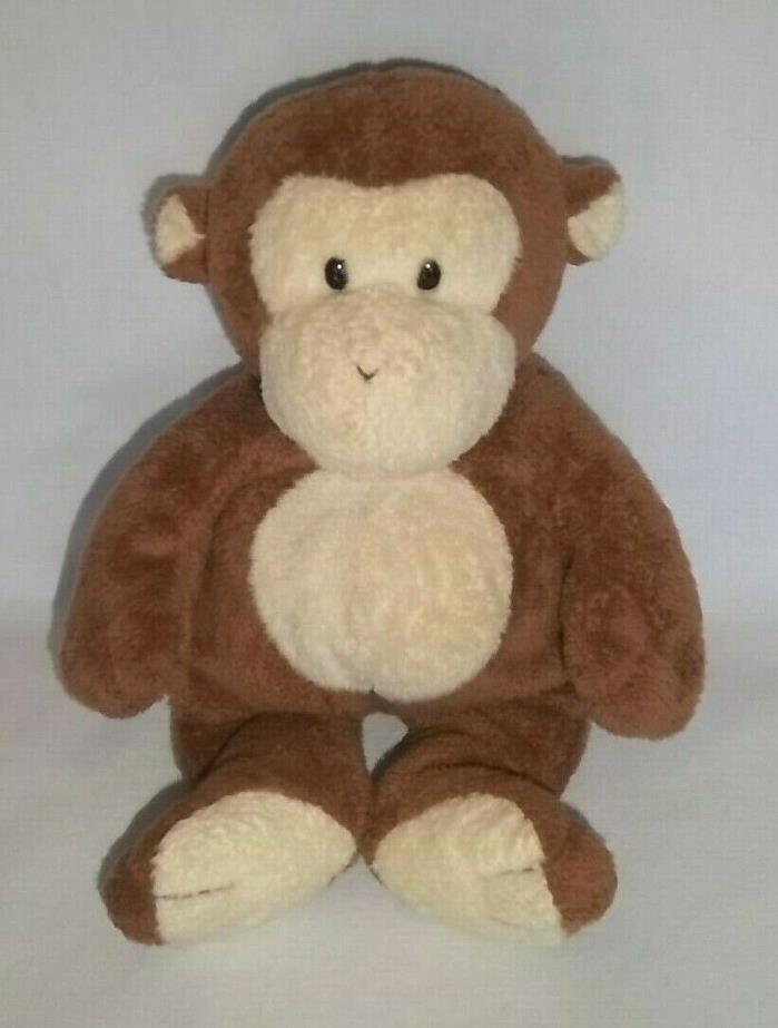 2002 TY Pluffies Baby Plush DANGLES MONKEY Brown Cream Stuffed Beanie Animal Toy