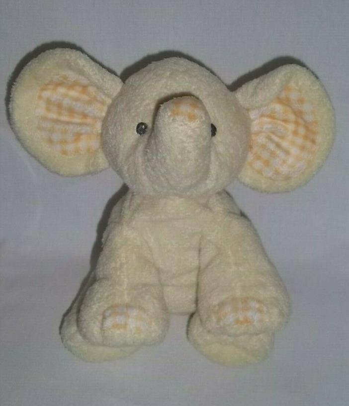 2006 TY PLUFFIES Plush Yellow ELEPHANT PNUT White Beanie Baby Stuffed Plaid Toy