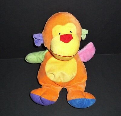 Ty Baby Funky Monkey 2005 Plush Stuffed Animal Lovey Toy Orange Yellow Red Blue