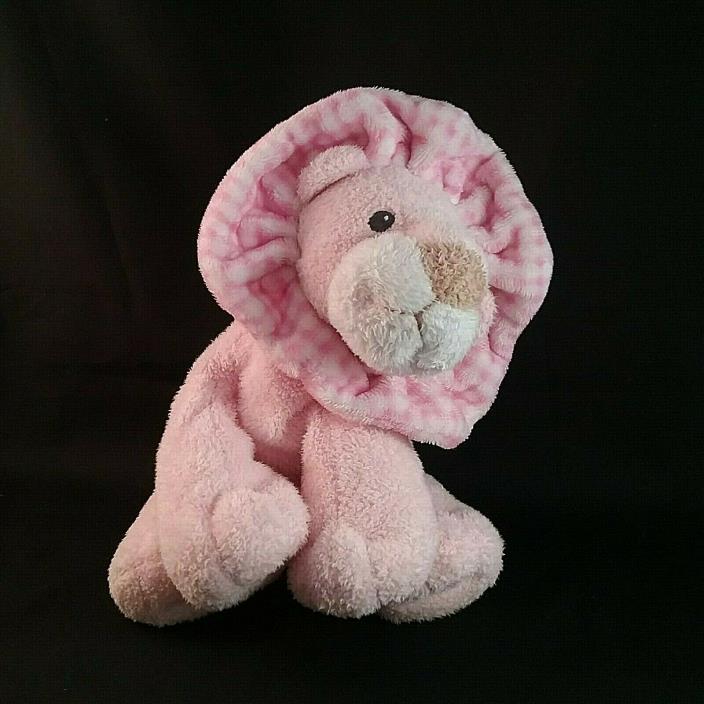 Ty Pluffies Growls The Lion Pink Gingham Beanbag Plush Soft Baby Toy  9