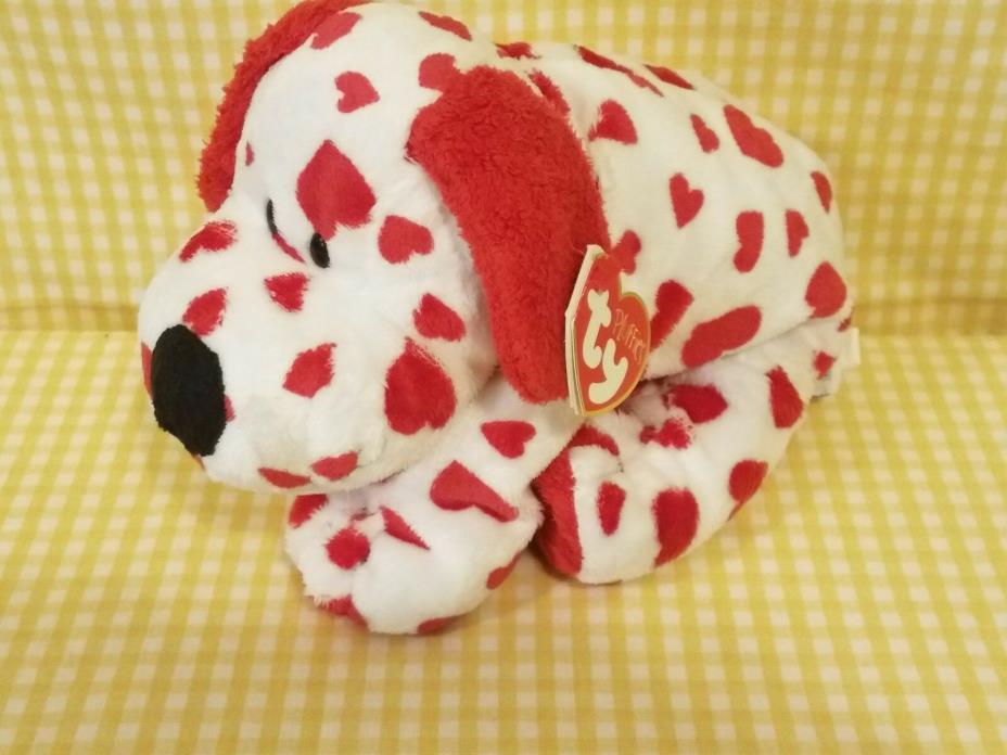 Ty Pluffies Sweetly the  pup W/Red hearts 10