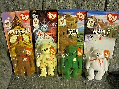 TY McDonalds Teenie Beanie Babies LOT Brittania Glory Erin Maple BEARS