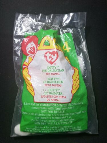 2000 Ty Teenie Beanie Baby Dotty the Dalmation McDonald's New in Bag Babies