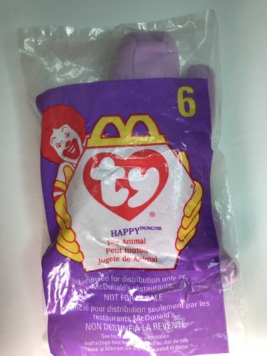Ty Teenie Beanie Babies #6 Happy Hippo Mcdonald's 1998