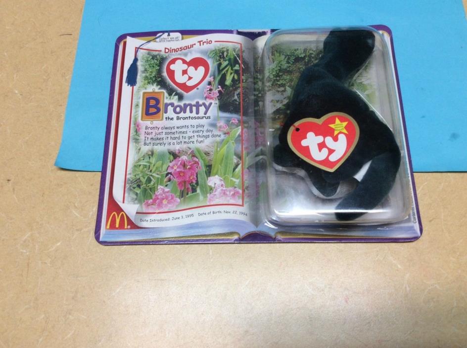2000 TY Dinosaur Trio Bronty The Brontosaurus The Bear Teenie Beanie Baby