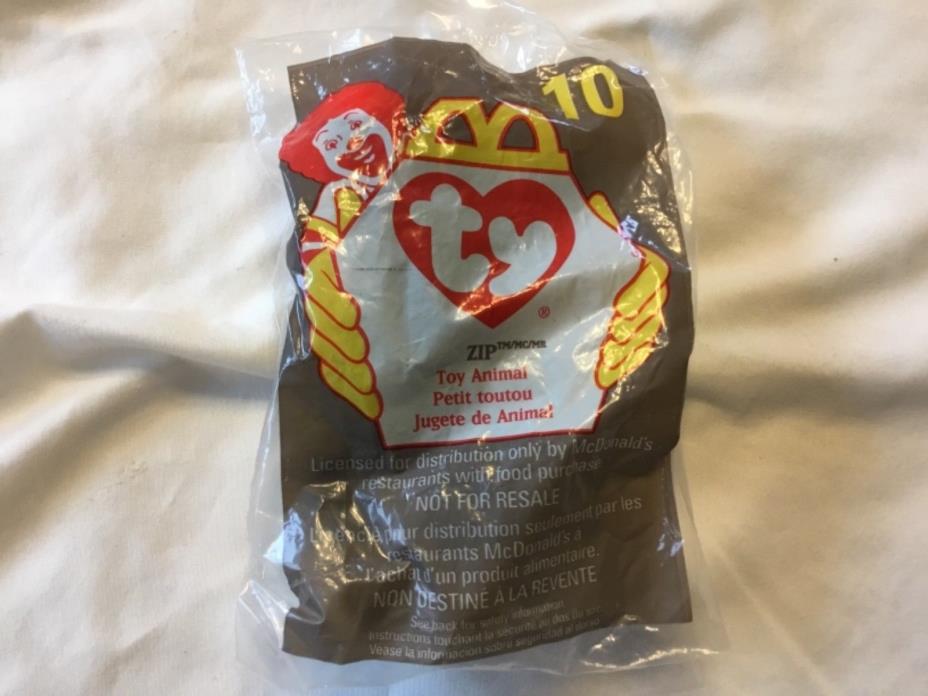 1998 McDonald’s 1993 Ty Teenie Beanie Babies Zip the Cat New in Pack Toy 10