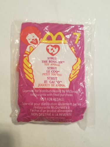 Vintage 1999 McDonalds Teenie Beanie Babies #7 Strut the Rooster