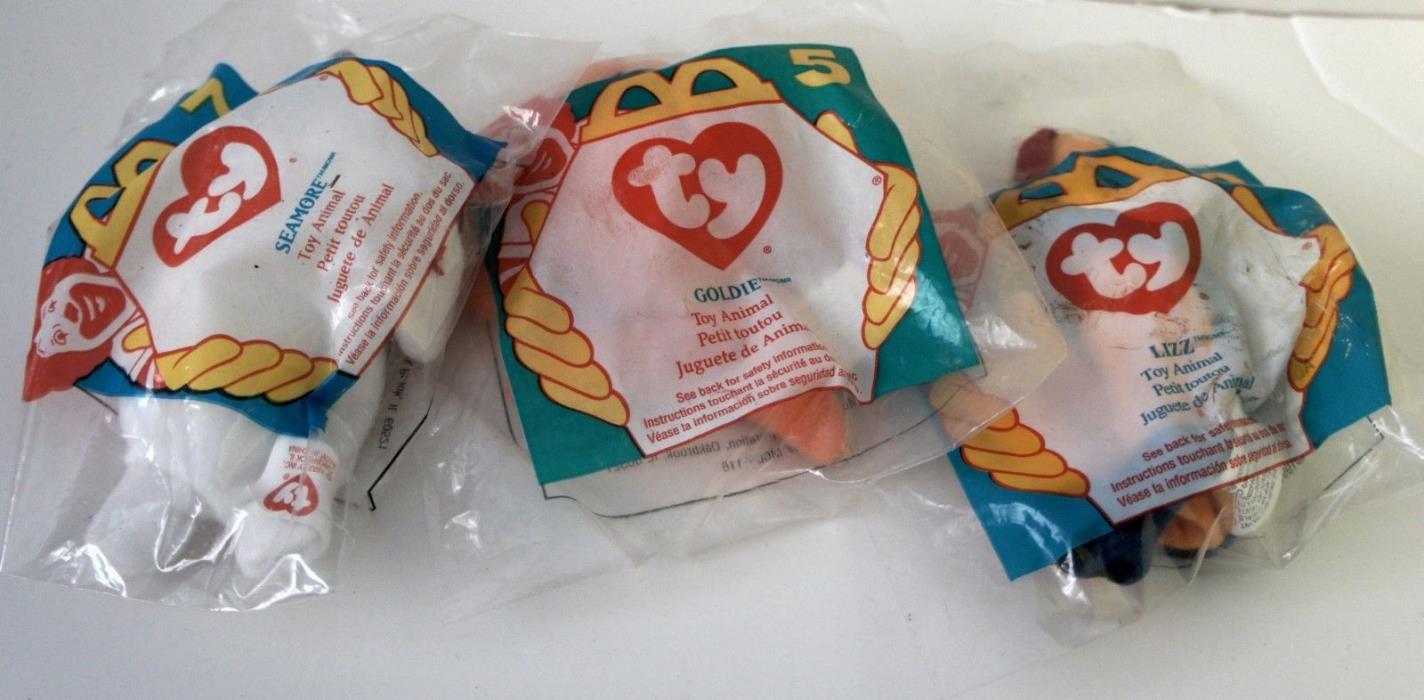 TY Beanie Babies Set of 3 McDonald Happy Meal Toys NIP from 1996