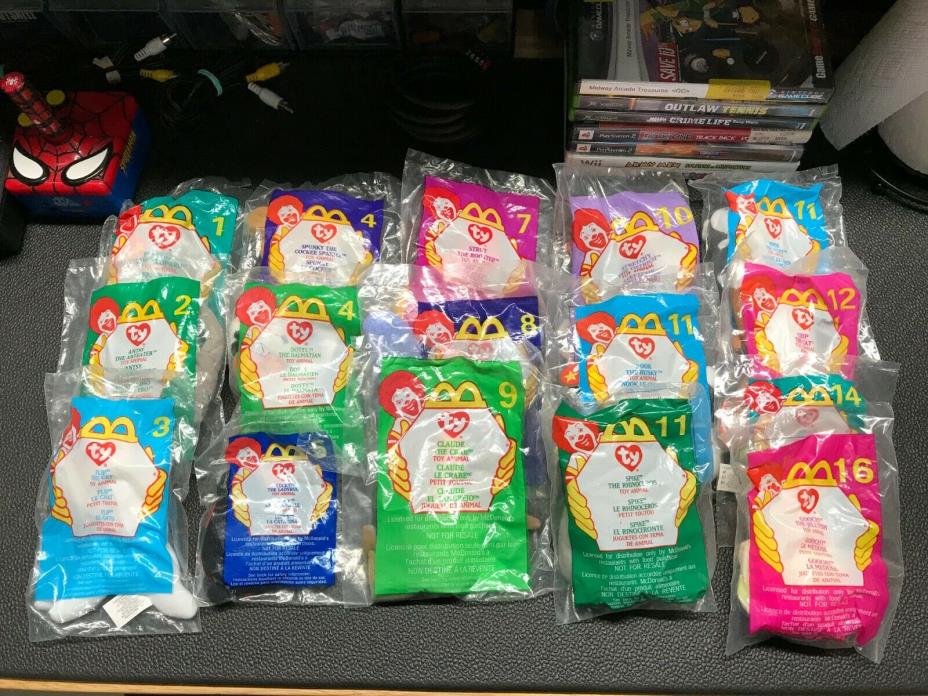 McDonalds Beanie Baby Toys Sealed 16 Total