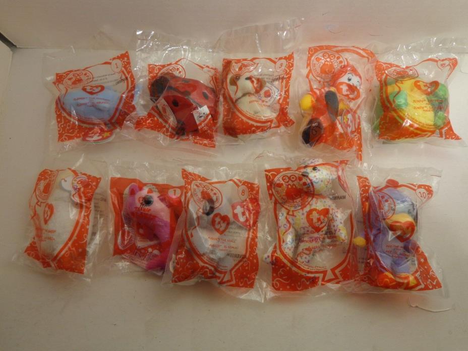 Ty Animals McDonalds Happy Meal #1-#10  Sealed In Package 2009