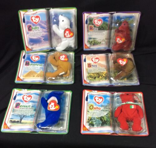 Beanie Babies TY NIP MCdonalds Collectibles Lot Of 6 Legends Dinosaurs And Bears