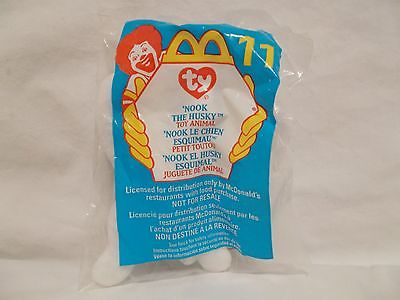 1999 McDONALDS TEENIE BEANIE BABIES *#11 NOOK THE HUSKY* TY-1993 NIP B/G 1+