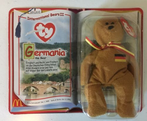 TY Germania The Bear International Bears ll Teenie Beanie Babies Mcdonalds NIP