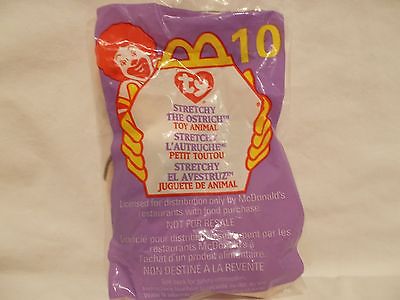 1999 McDONALDS TEENIE BEANIE BABIES *#10 STRETCHY THR OSTRICH*TY-1993 NIP B/G 1+