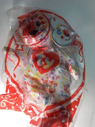 Sealed #9 TY Teenie BEANIE BABY 2009 - STREAMERS The BEAR - McDonalds 30 years