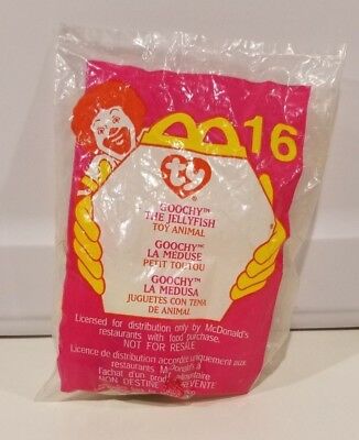 TY Teenie Beanie Babies 2000 McDonalds # 16 GOOCHIE / JELLY FISH New In Bag