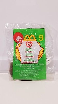 TY Teenie Beanie Babies 1999 McDonalds # 9 CLAUD / CRAB New In Bag