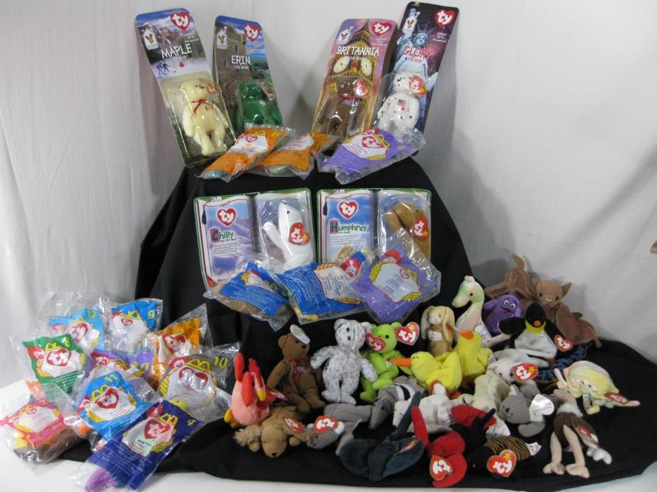 Lot of 47 Ty Teenie Original Beanie Babies, ALL HAVE TAGS!! Some NEW SEALED!