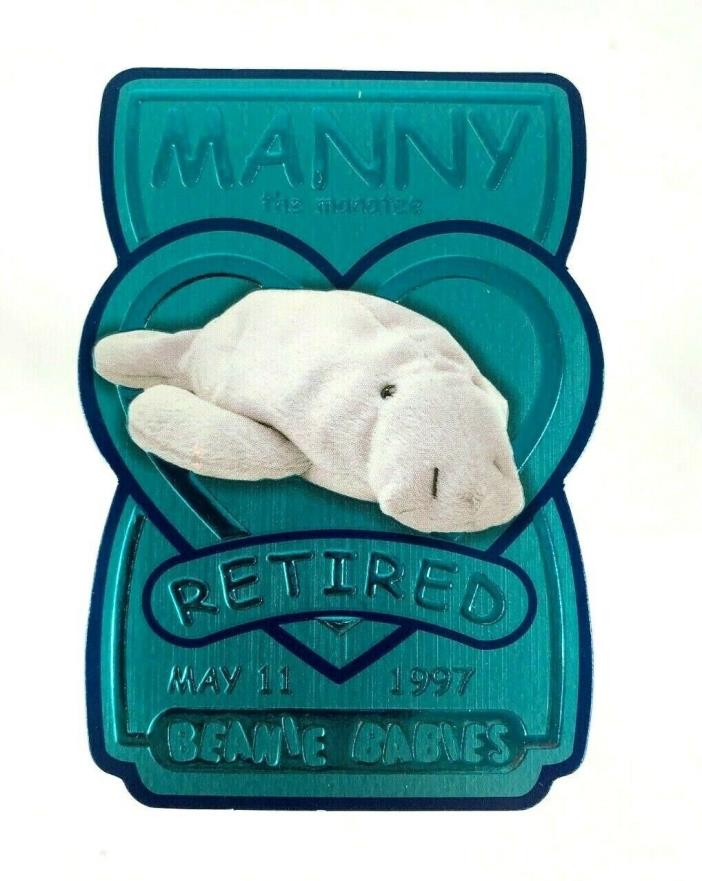 MANNY the Manatee TY Beanie Babies BBOC Card Series 3 -  Teal  #7388/14400