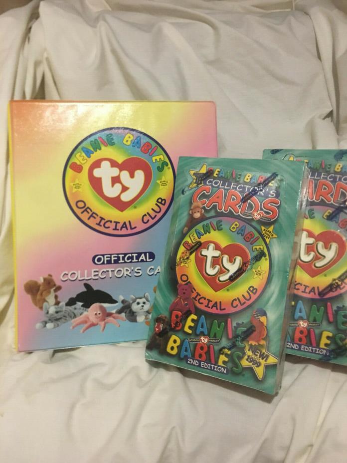 2 Boxes Beanie Baby Trading Cards Official Ty Offical Club Binder HTF SEALED NEW