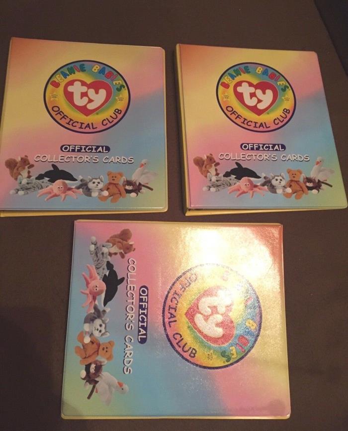 3 pc Ty BBOC 3 Ring Binders for Ty Beanie Babies Trading Card 3 Binders