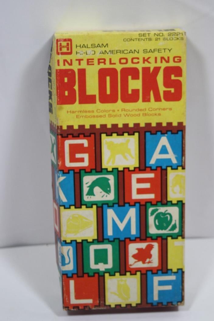 Vintage Halsam Hi-Lo American Safety Interlocking Blocks ABC No. 2221 Childs Toy
