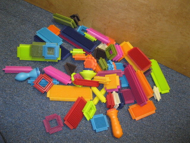 Lot of 64 Bristle Blocks Multi Colored