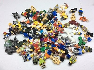 100 Non Lego Minifigures Megablok Heroes minifig lot K476B
