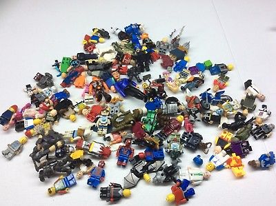 100 Non Lego Minifigures Megablok Heroes minifig lot L476B