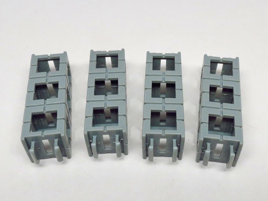 4 Rokenbok ROK 1x3 Medium Gray Connector Blocks 1 x 3