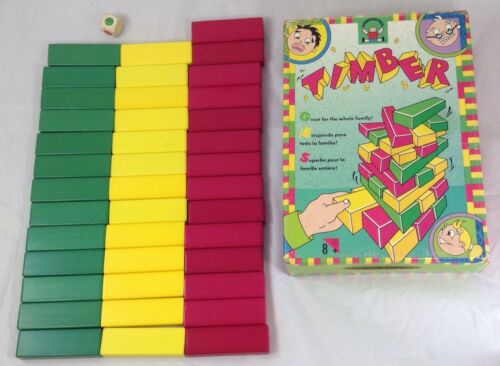 Timber Wood Block Building Game 1991 40 of 45 Blocks Included