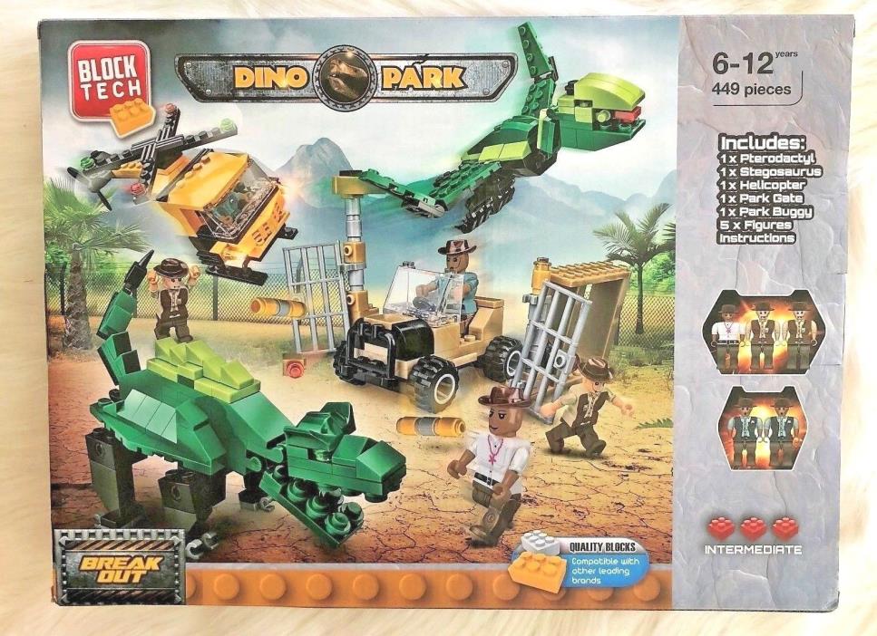 Block Tech Dino Park Large Set 449 Pieces 6-12 Years Intermediate New In Box