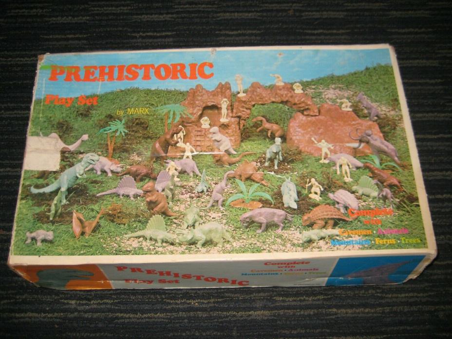 Rare Vintage Marx Prehistoric Playset Style 3398 Complete Original Dinosaur set!