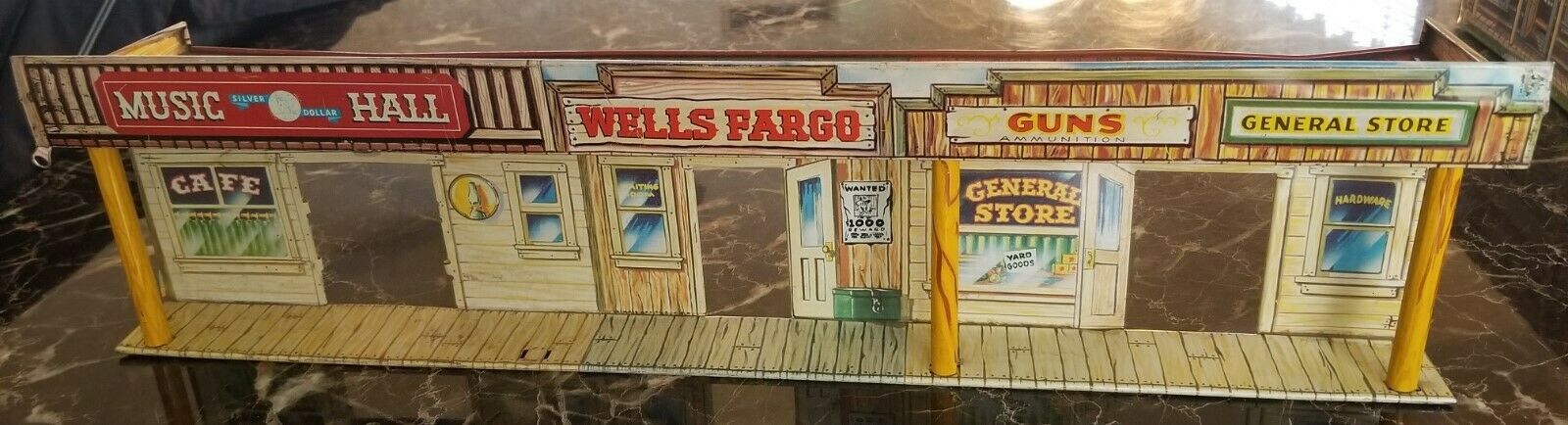 Vintage MARX Wells Fargo Playset tin 1-Story Western Town