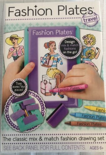 TRAVEL Fashion Plates Set Kahootz Dress Design Clothing Designer Kit new Toy