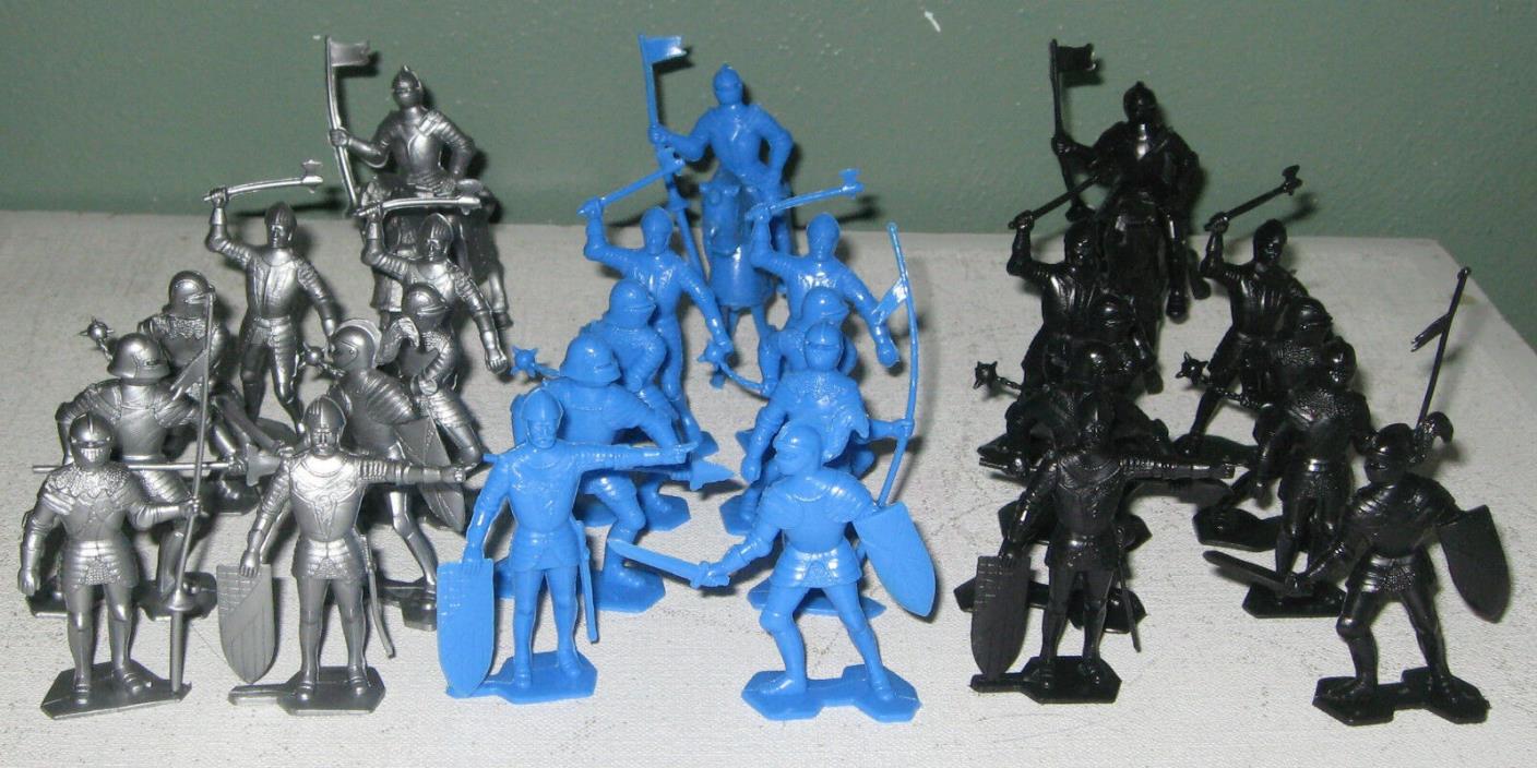 Marx 1990s Recast Knights with Horses 3 Complete Sets Lot Three