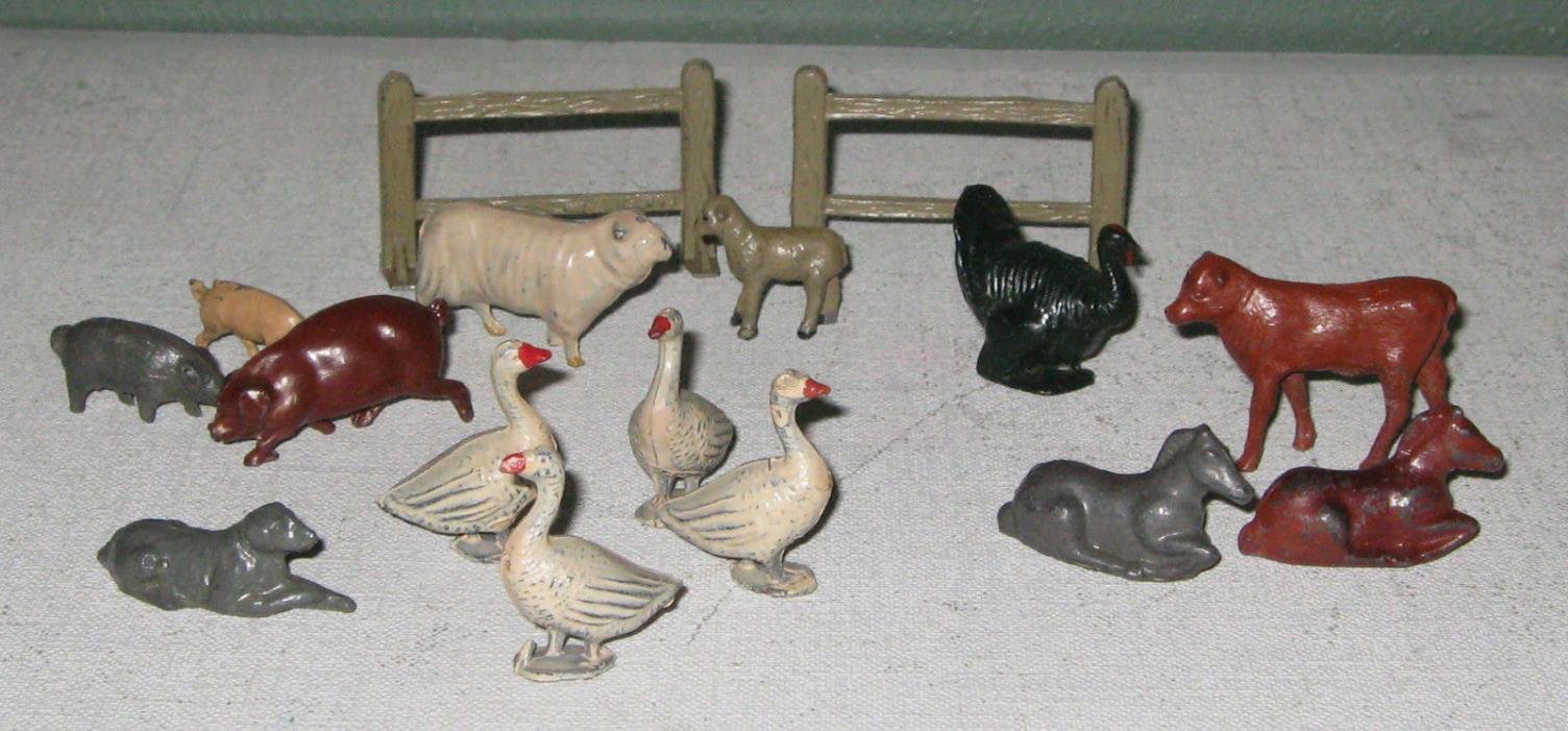 Unknown Maker Late 1940s-1950s Metal Farm Animals Lot One