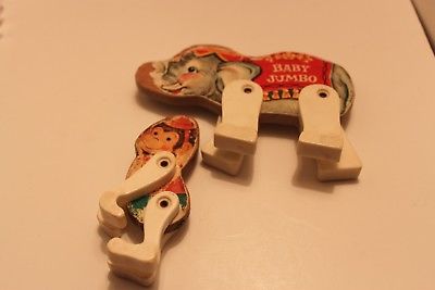 FISHER PRICE VINTAGE CIRCUS ELEPHANT AND MONKEY #900 1962-1963