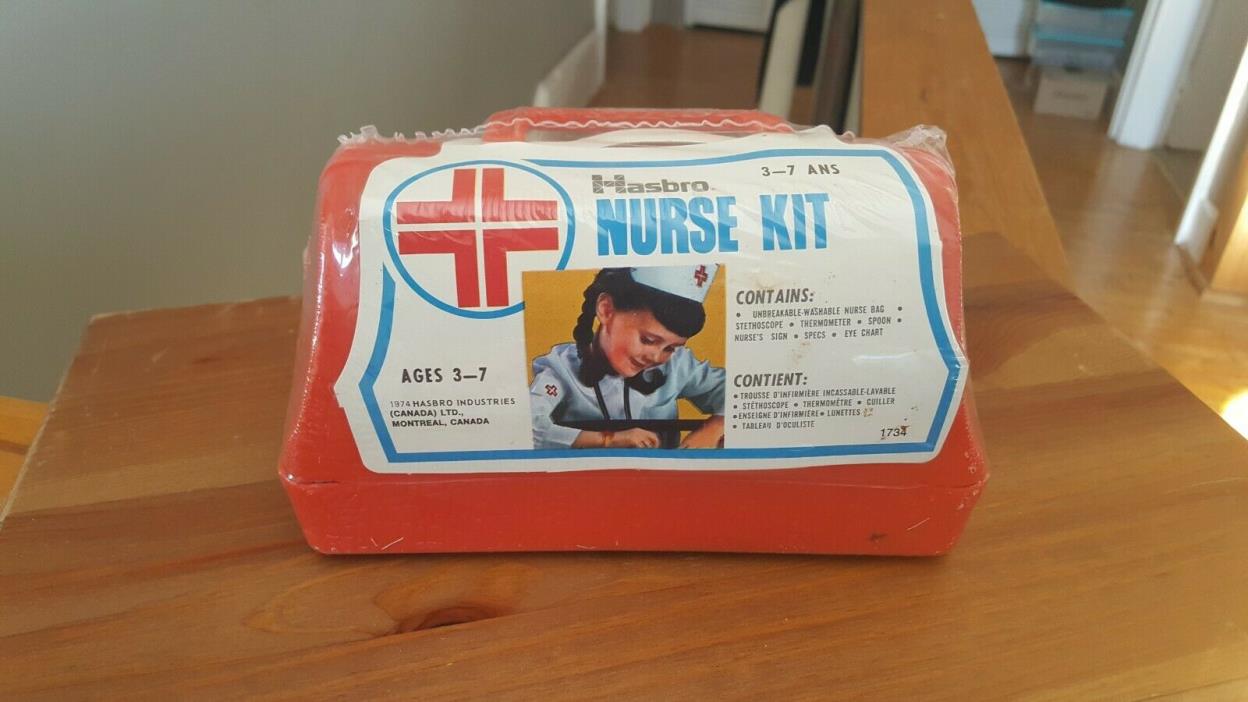 SEALED 1974 Hasbro Rare Nurse Kit Play Set Pretend Toy Bag
