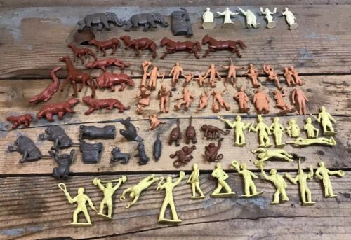 Lot Of 69 Vintage Plastic Circus Toys Animals Figurines Set Miniatures