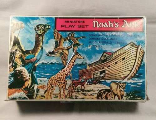Vintage Miniature Noah's Ark Play Set Montgomery & Ward