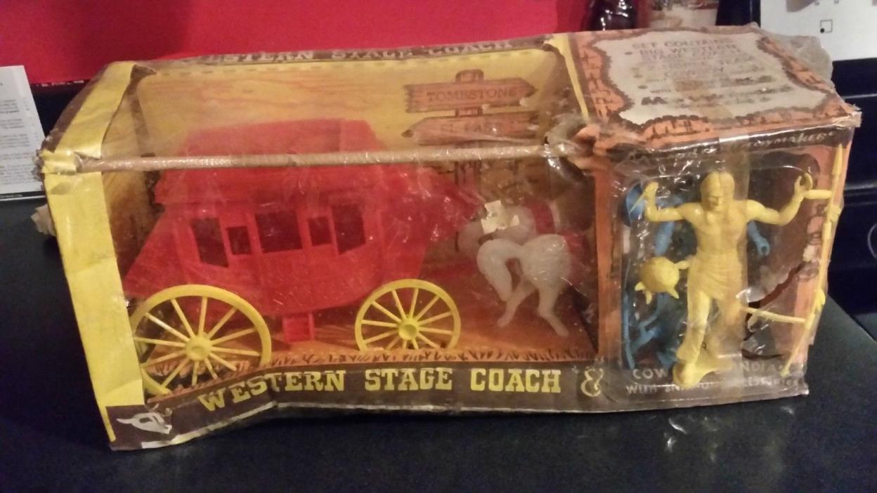 Boxed Multiple Toymakers Playset WESTERN STAGE COACH 1974 RARE!